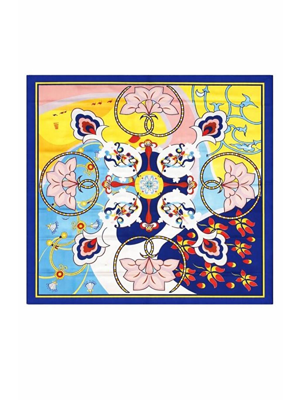 Karışık Bohemia Serisi 70X70 Saten Fular