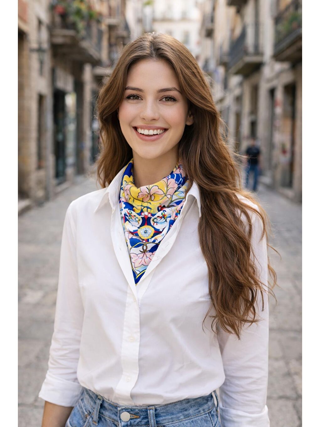 Karışık Bohemia Serisi 70X70 Saten Fular-1