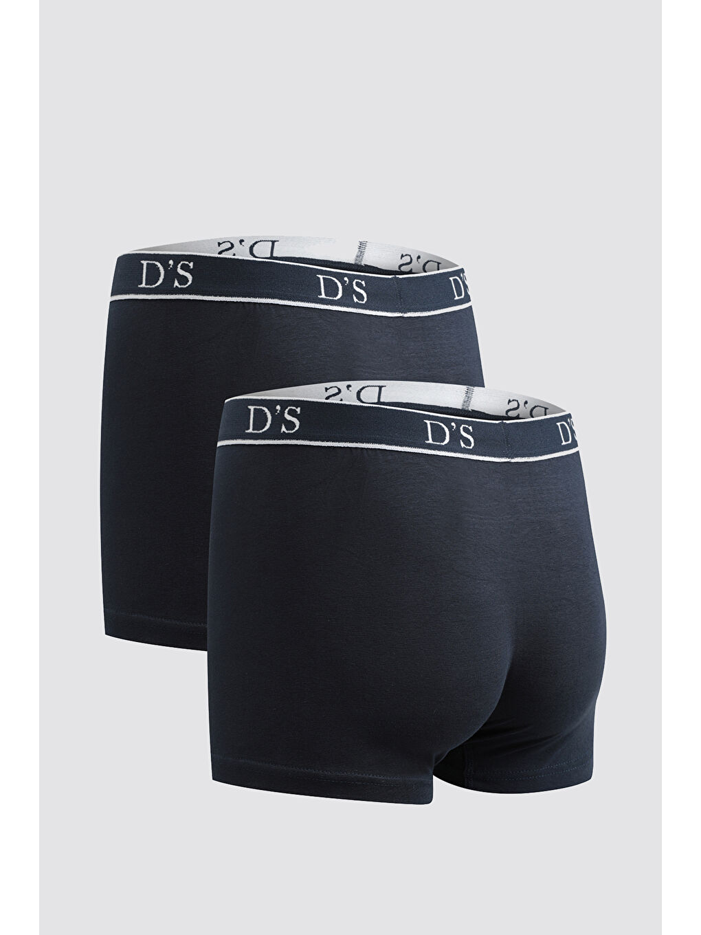 Lacivert Beli Lastikli Marka Logolu Elastanlı Esneyebilen 2 Li Boxer Set-1