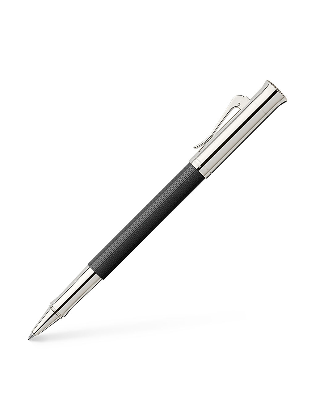 Siyah Roller,Guilloche desenli, Rodyum Kaplamalı Metal Detaylı-1