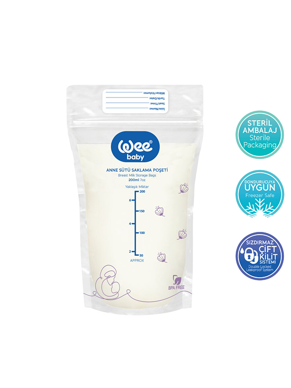 Süt Saklama Poşeti Seti (20x3 60 Adet)-2