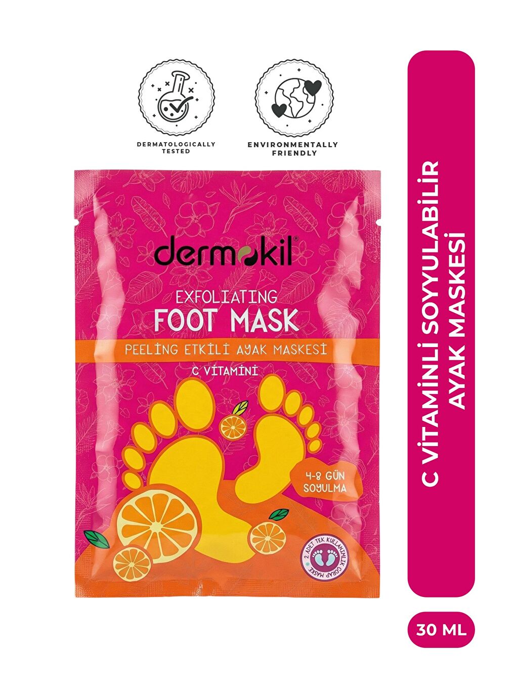 C Vitaminli Peeling Etkili Soyulabilen Çorap Tipi Ayak Maskesi 30 ml