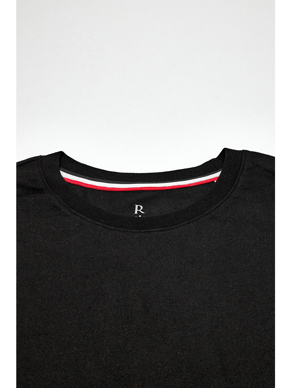 Siyah Erkek Bisiklet Yaka T-shirt 6212-5