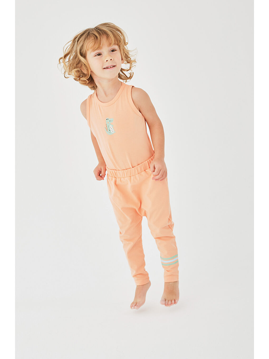 Turuncu Erkek Bebek 2li Pantolon Set-5