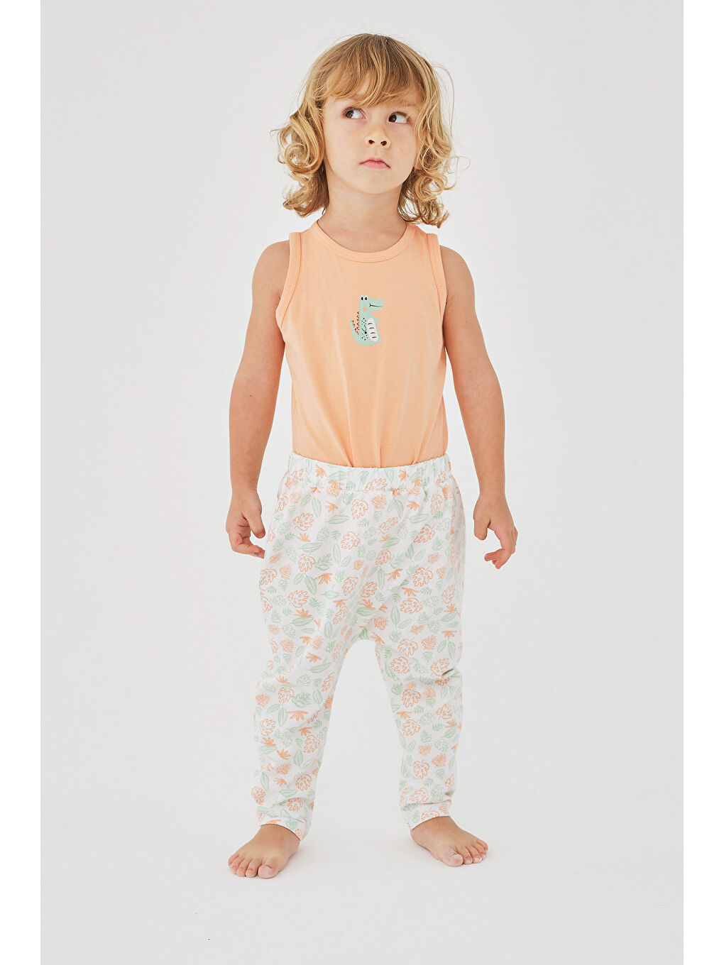 Turuncu Erkek Bebek 2li Pantolon Set-6