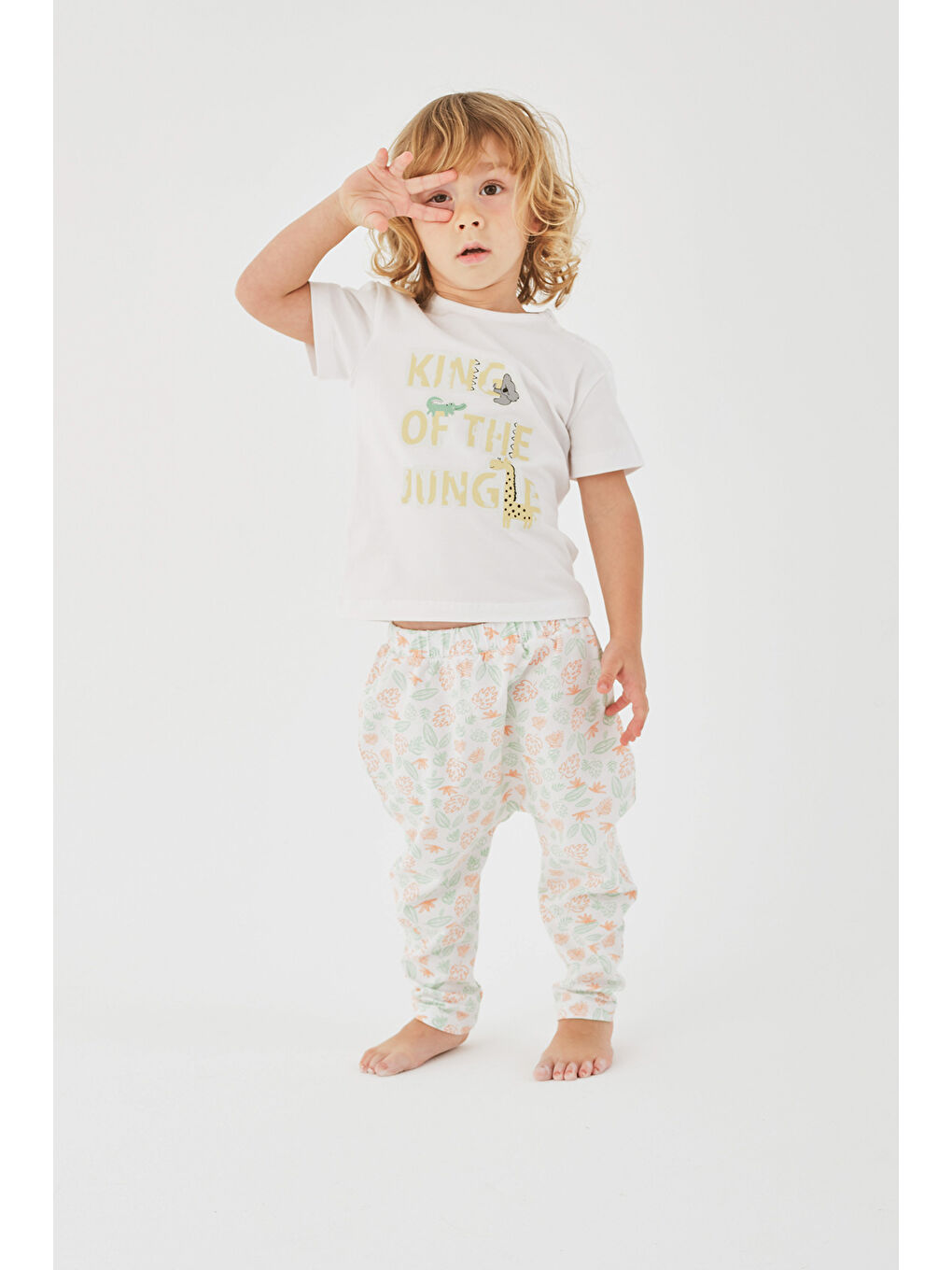 Turuncu Erkek Bebek 2li Pantolon Set-11