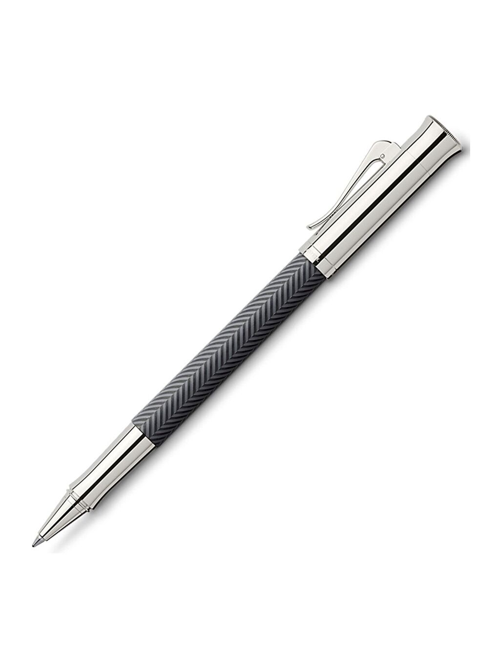 Guilloche Cisele Roller Antrasit,Chevron Desenli,Parlak Rodyum Metal Detaylı