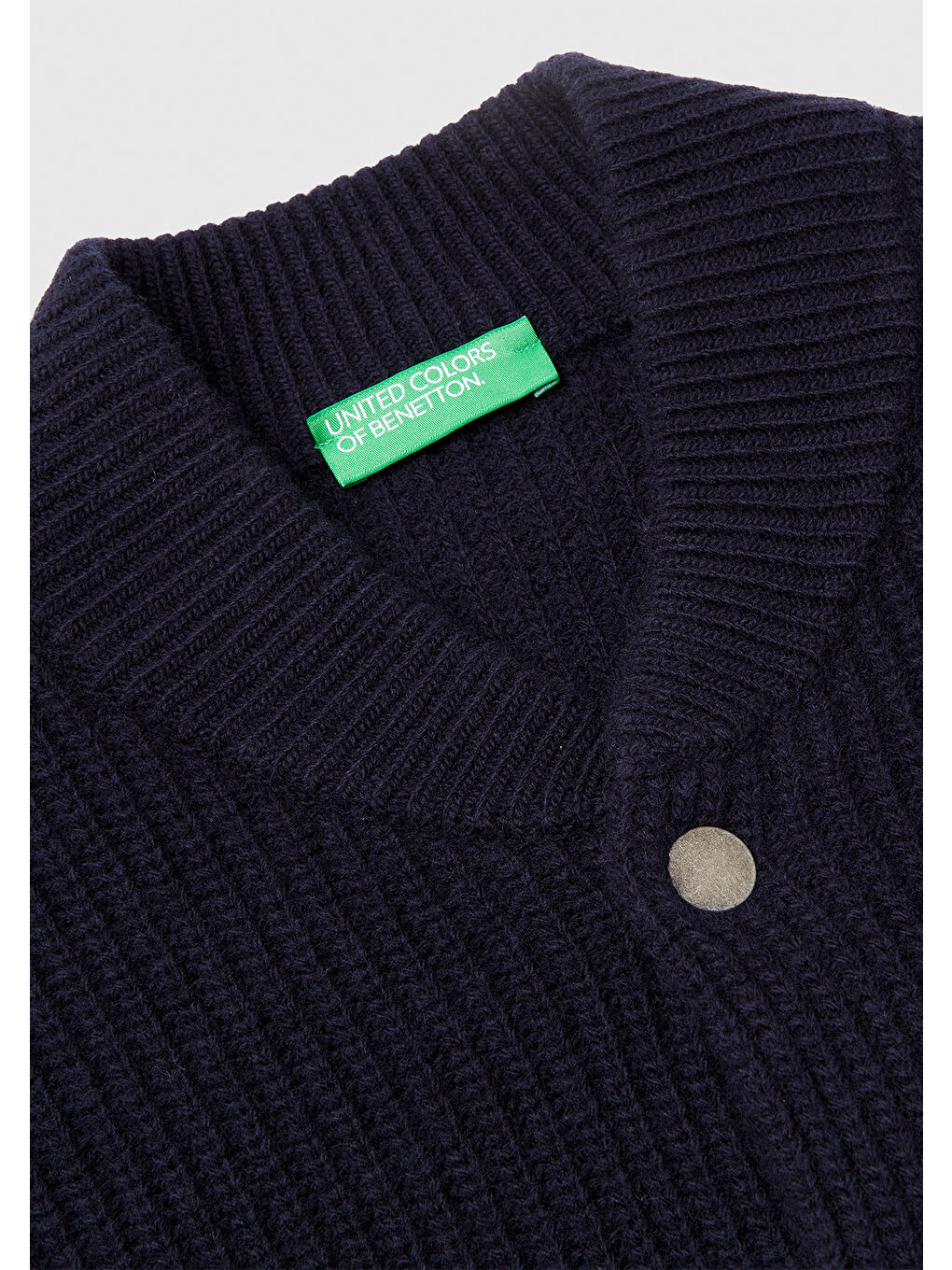 Erkek Lacivert Yün Karışımlı Önü Cep Detaylı Çıtçıt Düğmeli Hırka-6