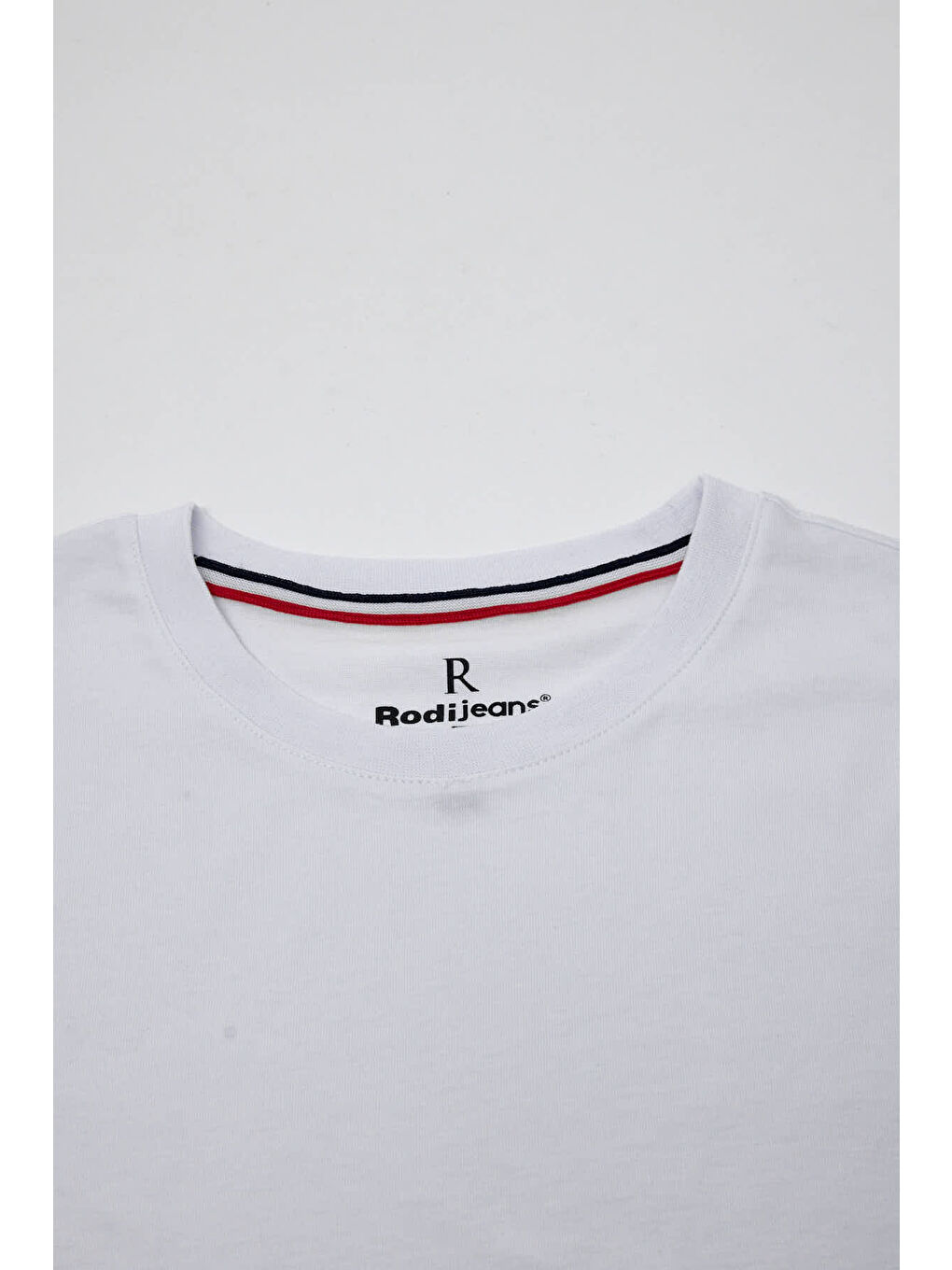 Beyaz Erkek Bisiklet Yaka T-shirt 6212-5