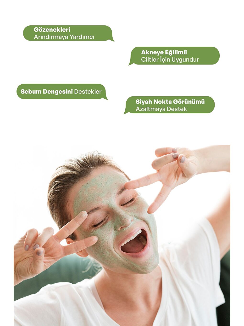 Akne ve Siyah Nokta Karşıtı Matcha Özlü Kil Maskesi 30 ml-2