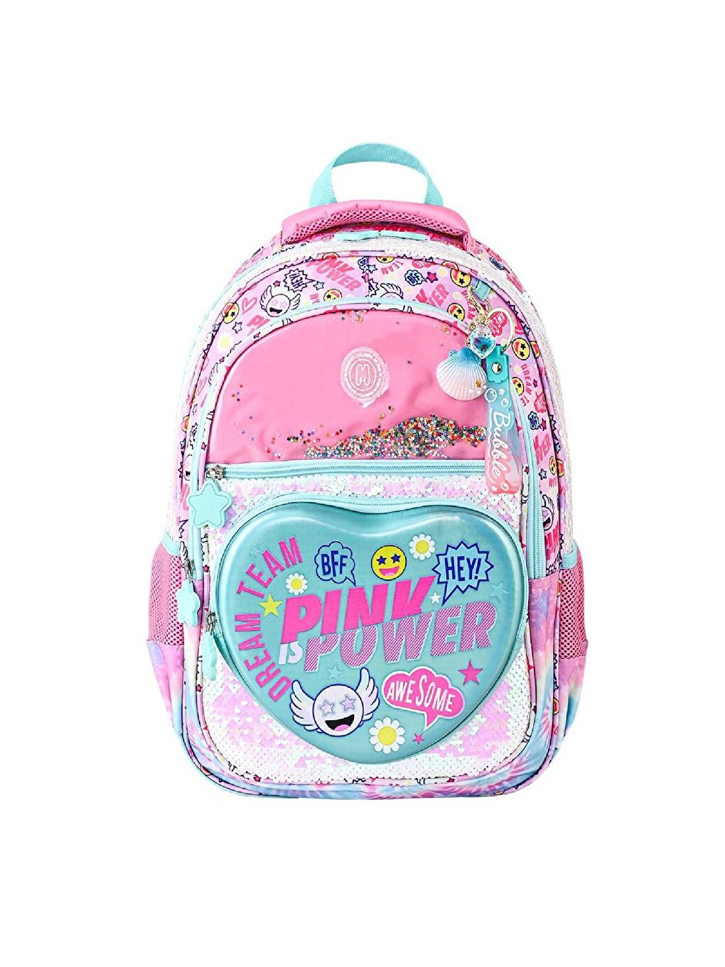 4 Bölmeli Pink Power Okul Sırt Çantası (MU-5771)