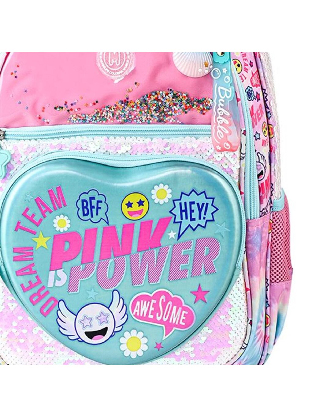 4 Bölmeli Pink Power Okul Sırt Çantası (MU-5771)-2