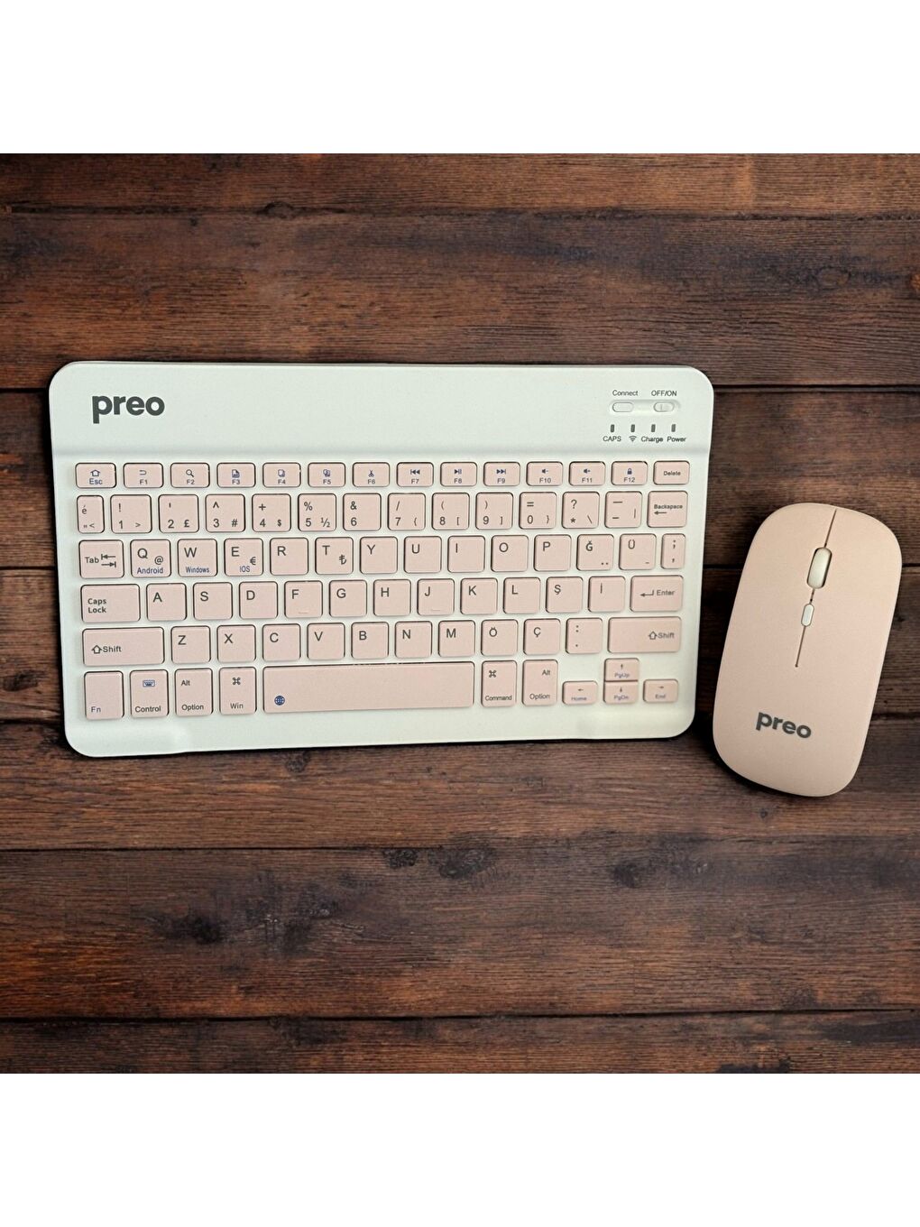 Preo K9 Mini TV,Tablet,Telefon Uyumlu Kablosuz Klavye Mouse Pembe Set