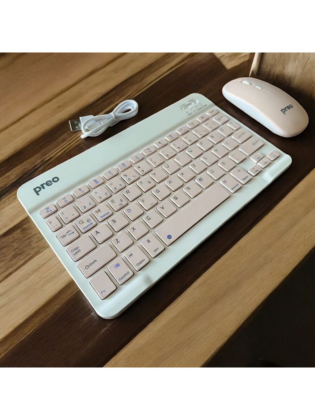 Preo K9 Mini TV,Tablet,Telefon Uyumlu Kablosuz Klavye Mouse Pembe Set-2