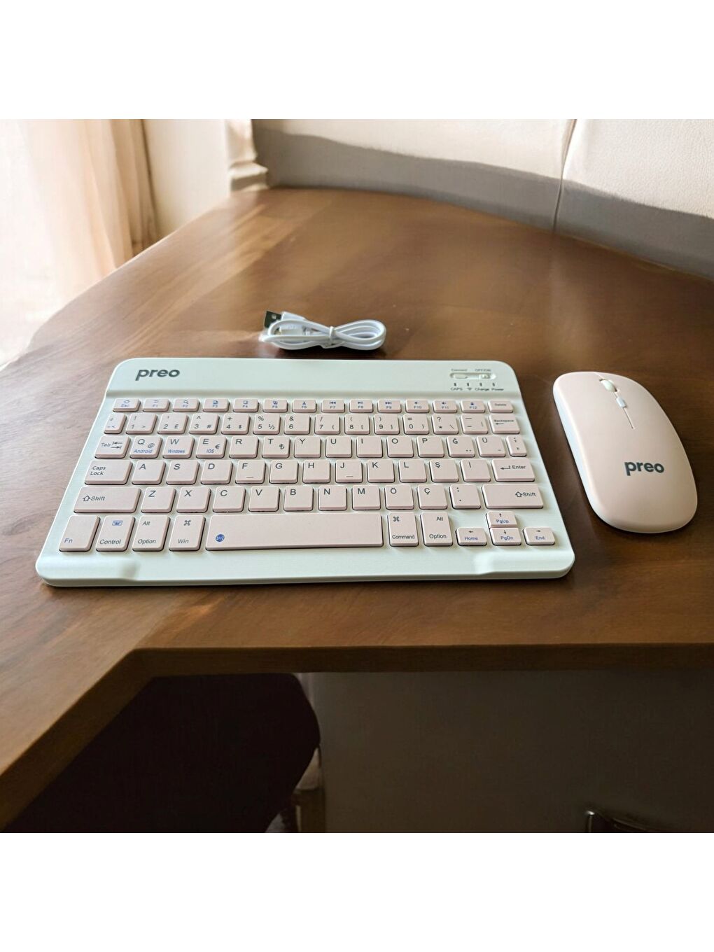 Preo K9 Mini TV,Tablet,Telefon Uyumlu Kablosuz Klavye Mouse Pembe Set-3