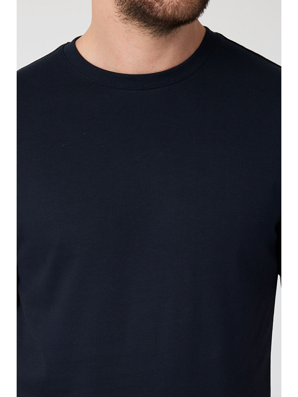 Lacivert Erkek Bisiklet Yaka T-shirt 6212-4