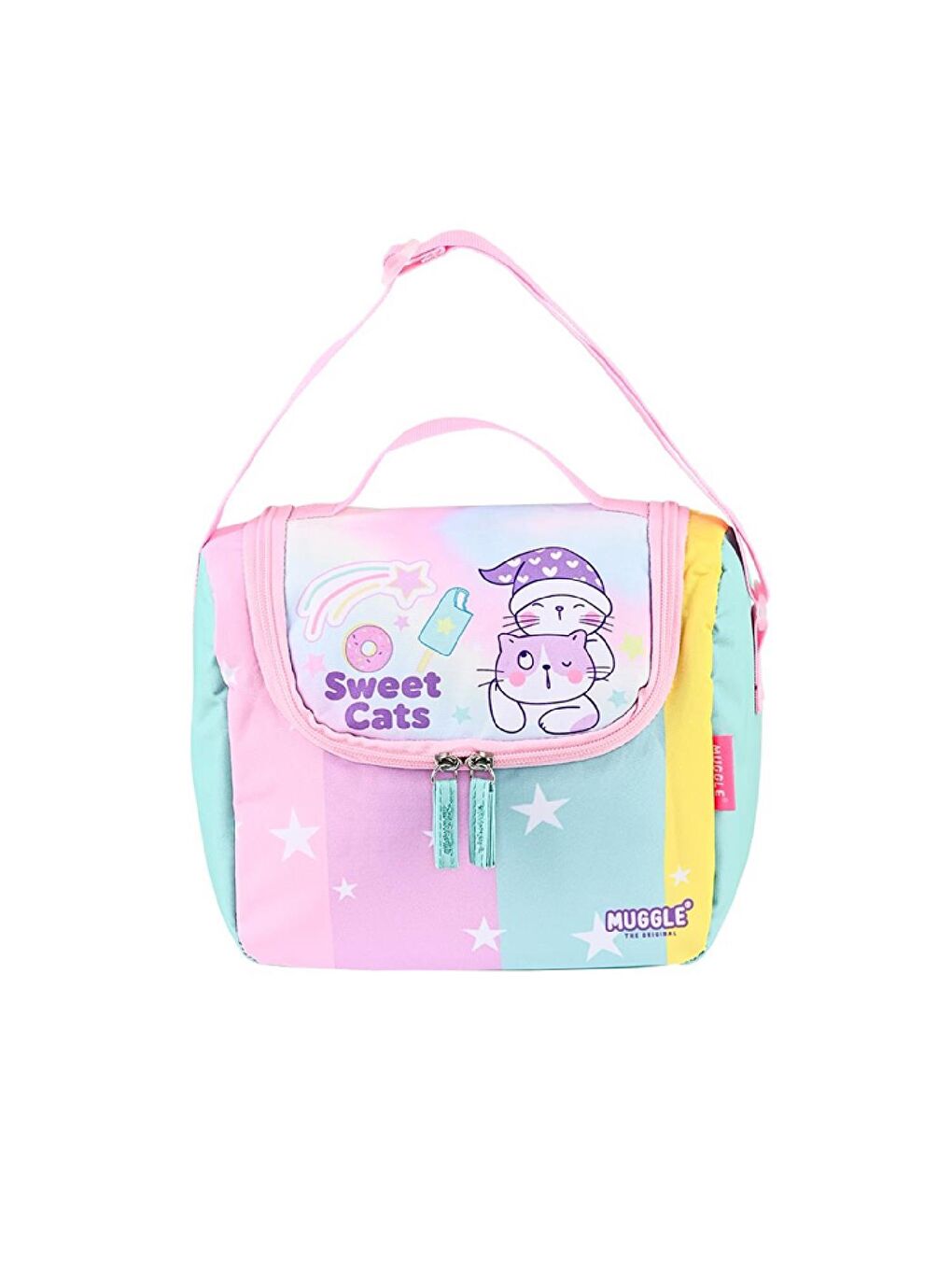 3 Bölmeli Good Be Kind Okul Çantası + Beslenme Çantası Pembe-Yeşil 2 Li Set-3