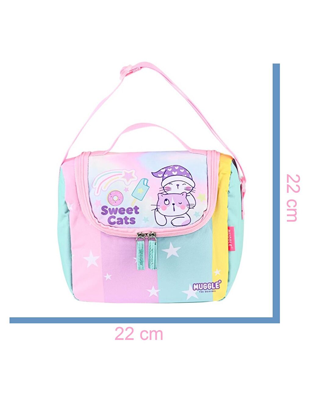 3 Bölmeli Good Be Kind Okul Çantası + Beslenme Çantası Pembe-Yeşil 2 Li Set-4