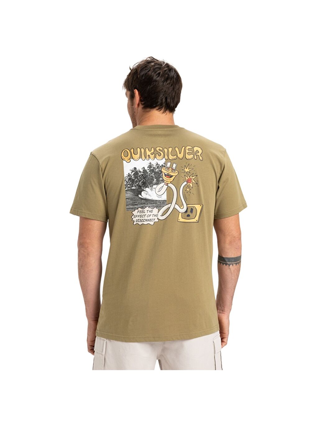 Haki Ev Disconnect Effects Erkek Tişört-3