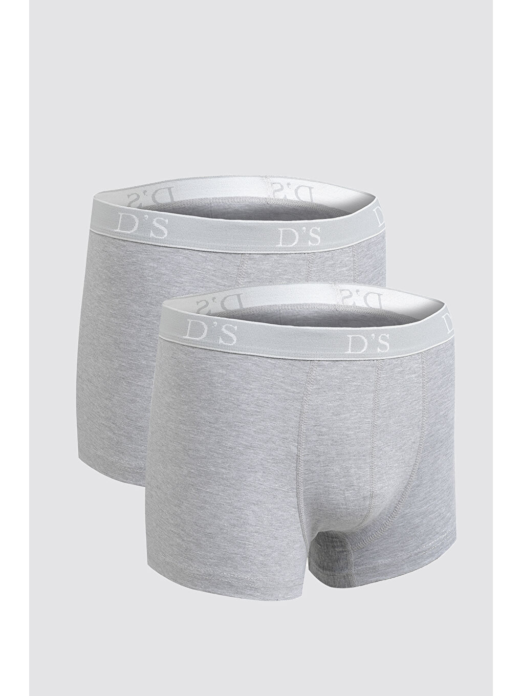 Gri Beli Lastikli Marka Logolu Elastanlı Esneyebilen 2 Li Boxer Set
