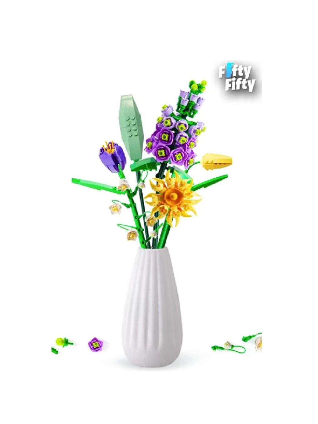 Loz Mini Eternal Flowers Lale Zambak Yapraklar Block Lego Yapı Oyuncağı 534 Parça (LZ1672)-1