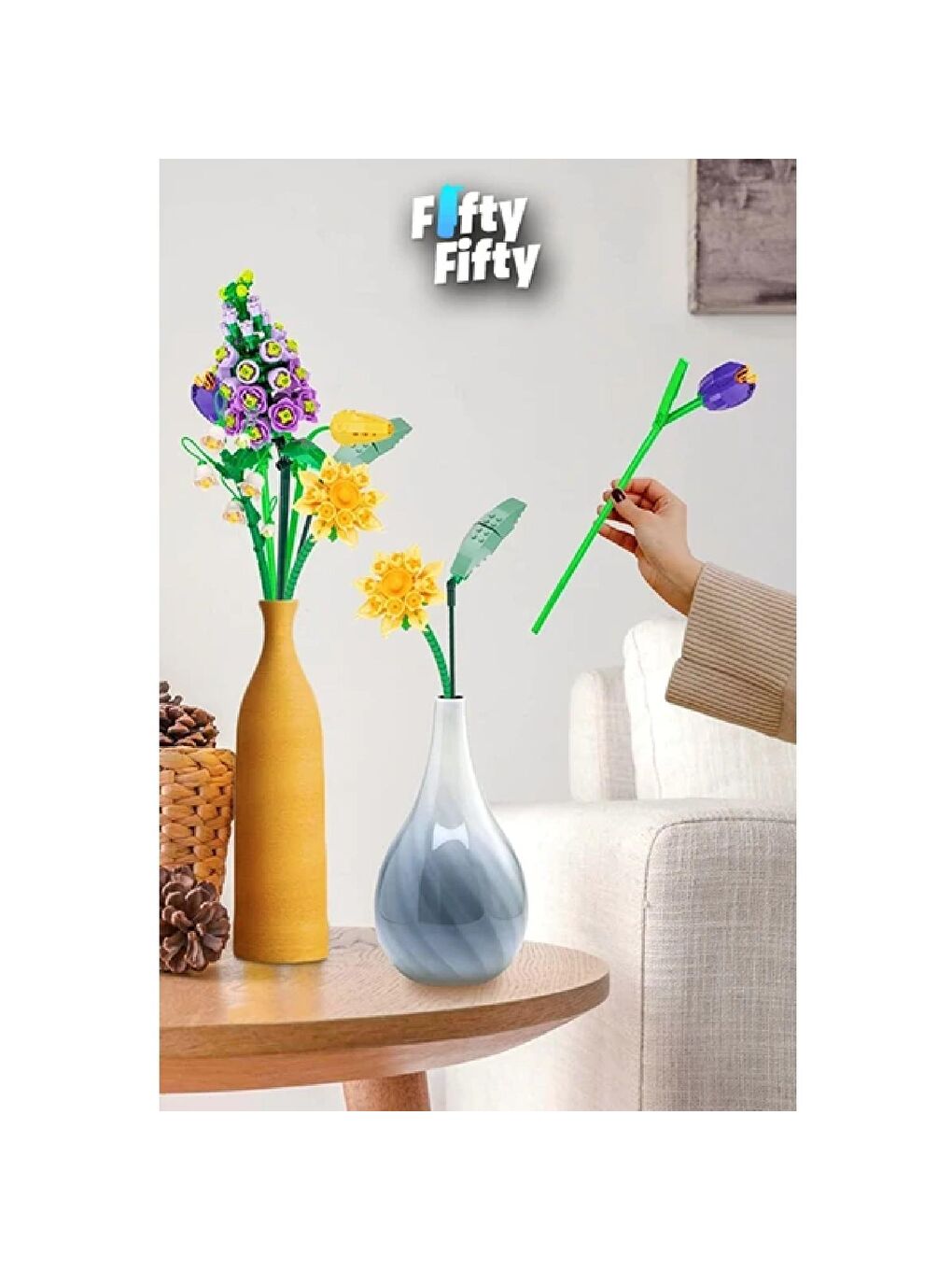 Loz Mini Eternal Flowers Lale Zambak Yapraklar Block Lego Yapı Oyuncağı 534 Parça (LZ1672)-2