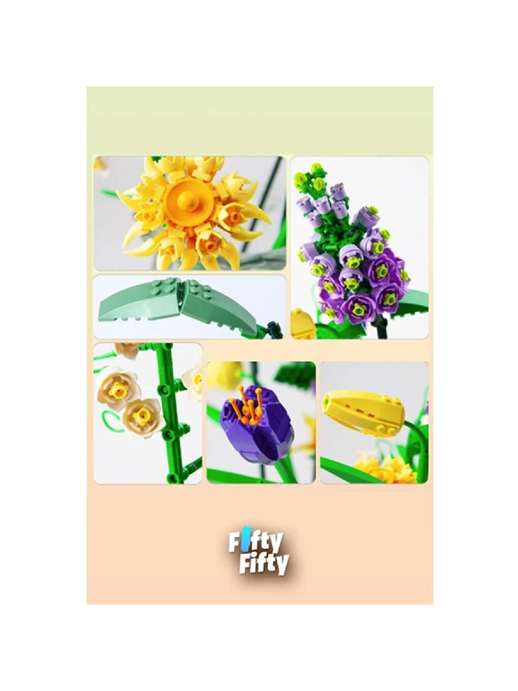 Loz Mini Eternal Flowers Lale Zambak Yapraklar Block Lego Yapı Oyuncağı 534 Parça (LZ1672)-3