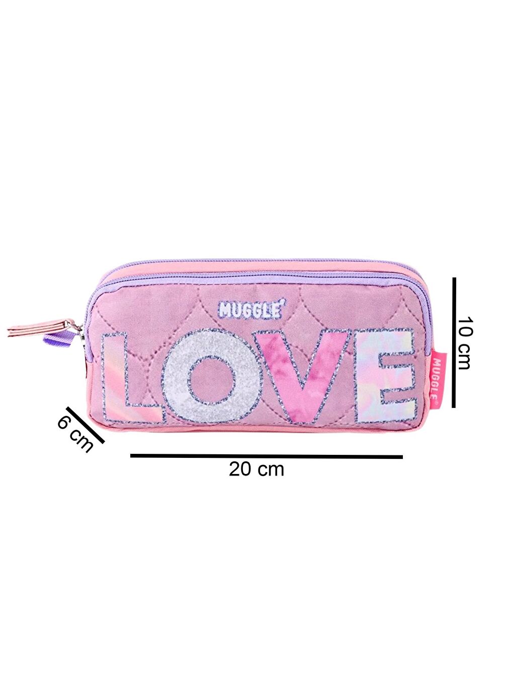 2 Bölmeli Love Okul Çantası + Kalemlik Pudra 2 Li Set-2