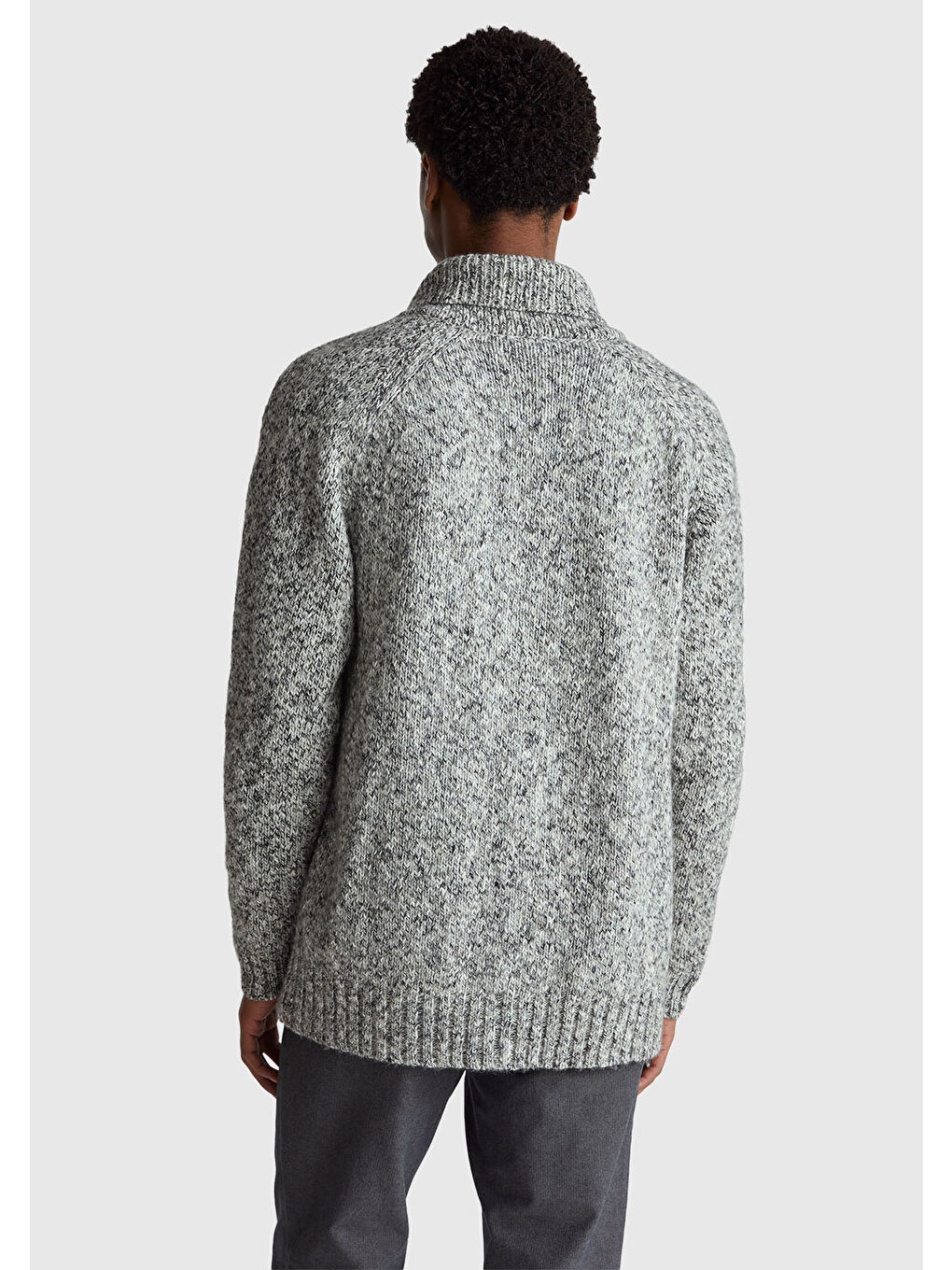 Karışık Erkek Çok Renkli Pamuk ve Yün Karışımlı Ribana Detaylı Düğmeli Kruvaze Hırka-2