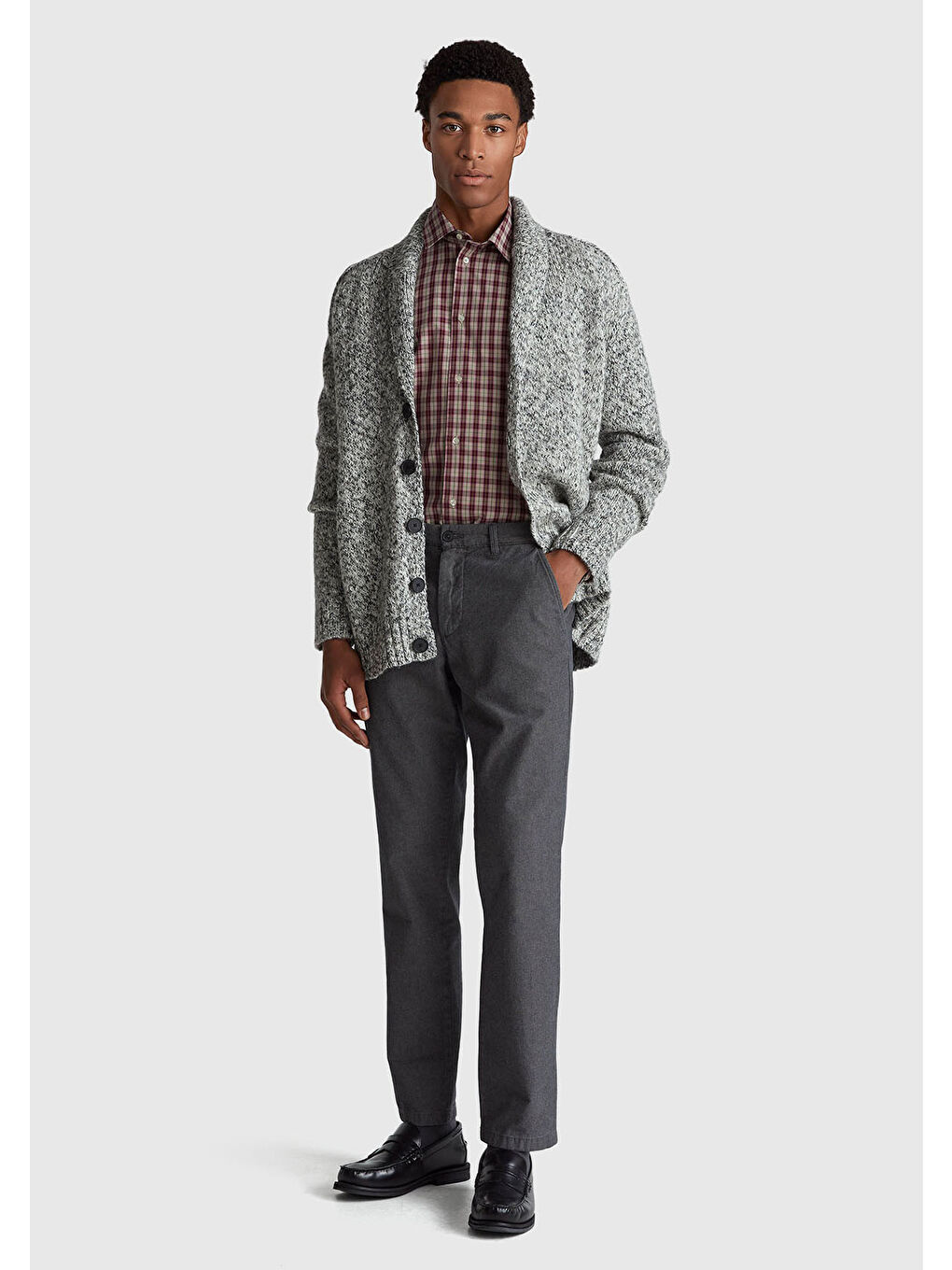 Karışık Erkek Çok Renkli Pamuk ve Yün Karışımlı Ribana Detaylı Düğmeli Kruvaze Hırka-4