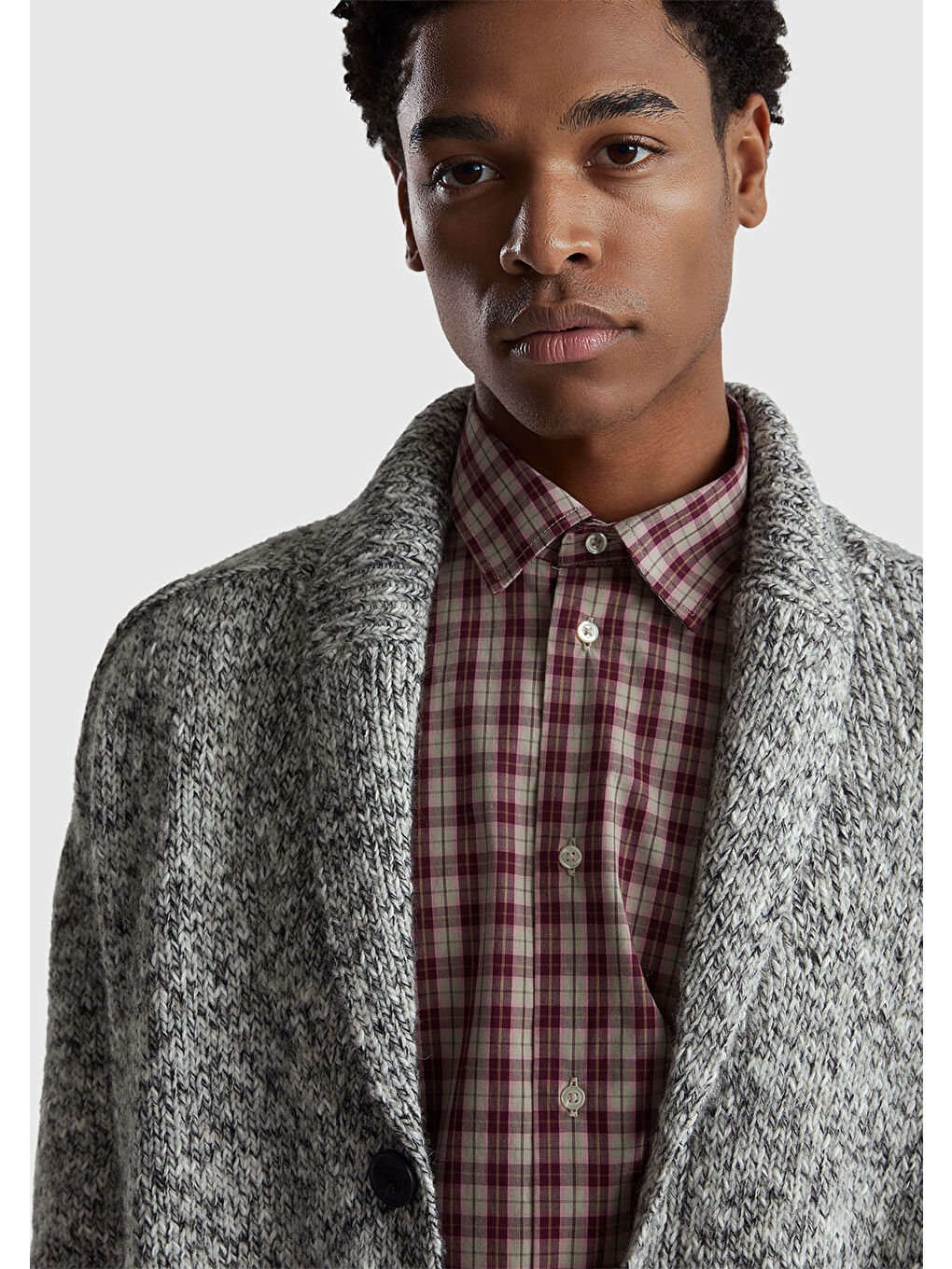 Karışık Erkek Çok Renkli Pamuk ve Yün Karışımlı Ribana Detaylı Düğmeli Kruvaze Hırka-5