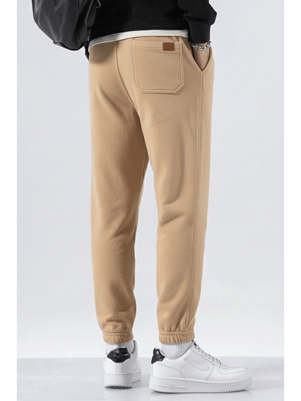 Bej Genıus Store Erkek Eşofman İçi Polarlı Bağcıklı Bel Jogger Spor Eşofman Altı SPOR-ESF001-3