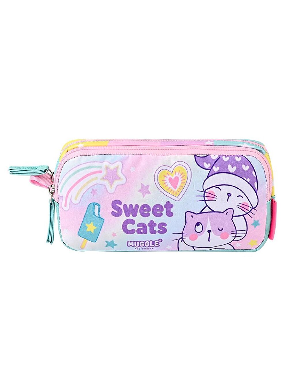 3 Bölmeli Good Be Kind Okul Çantası + Kalemlik Pembe-Yeşil 2 Li Set-3