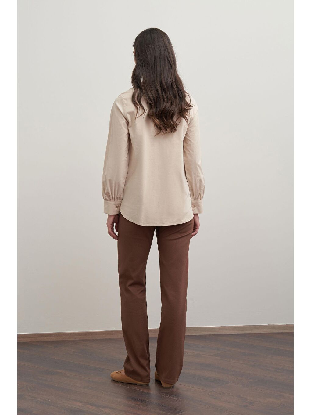 Bej-Fiyonk Yakalı Gömlek-2