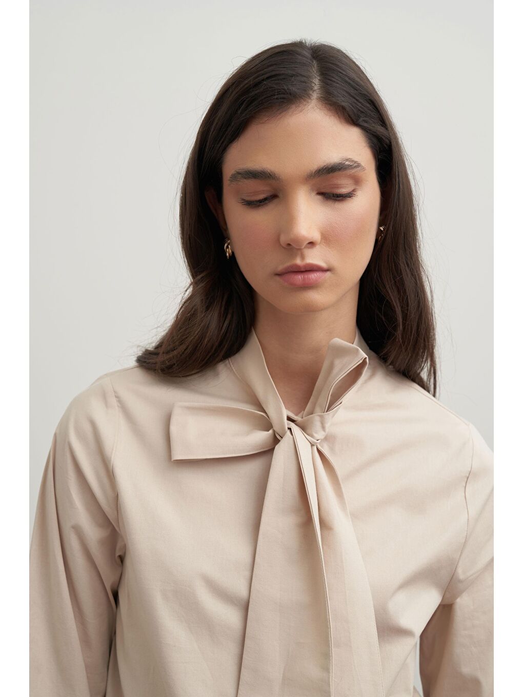 Bej-Fiyonk Yakalı Gömlek-4