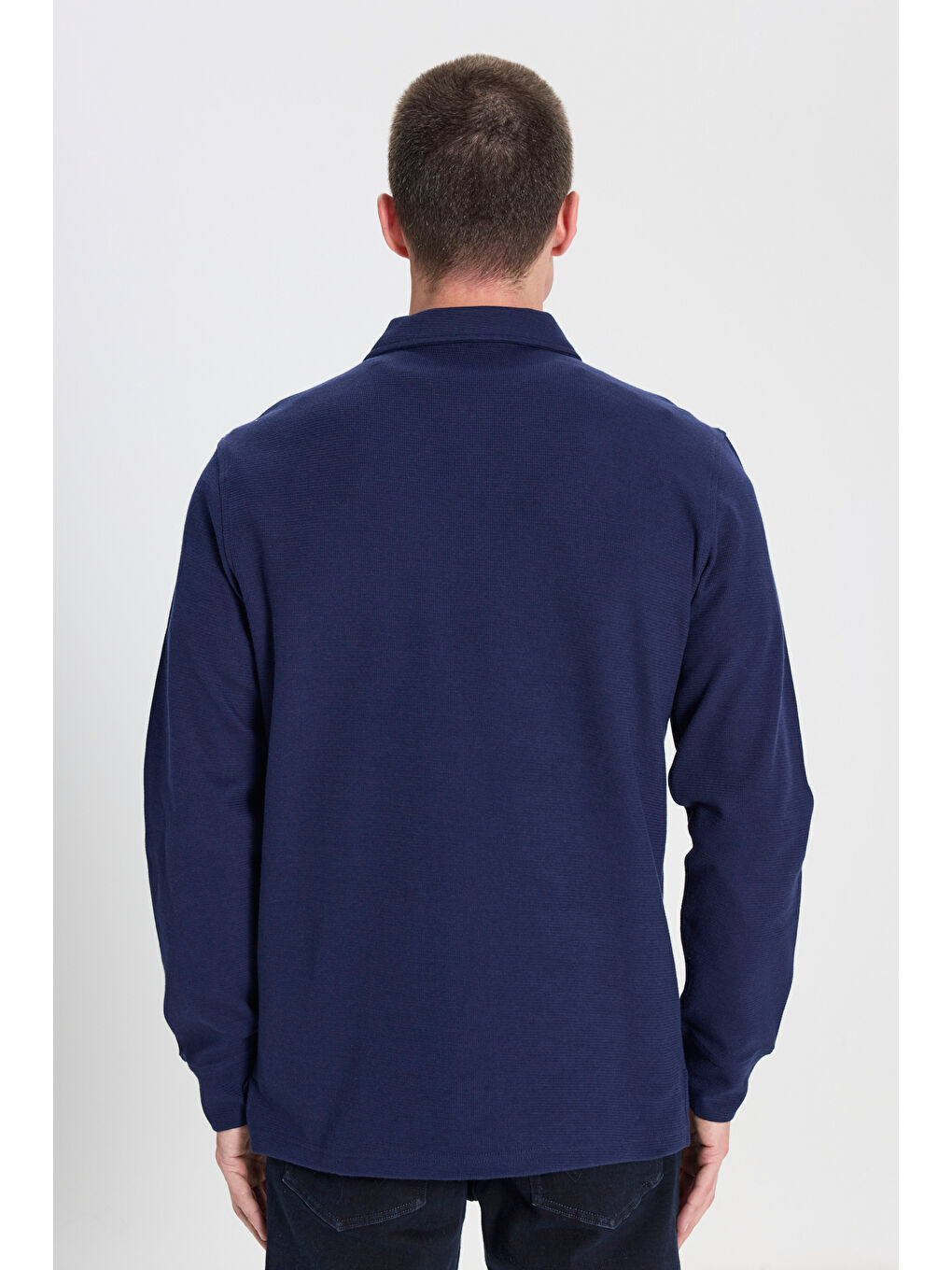 Regular Fit Normal Kesim Lacivert Polo Yaka Tişört-4
