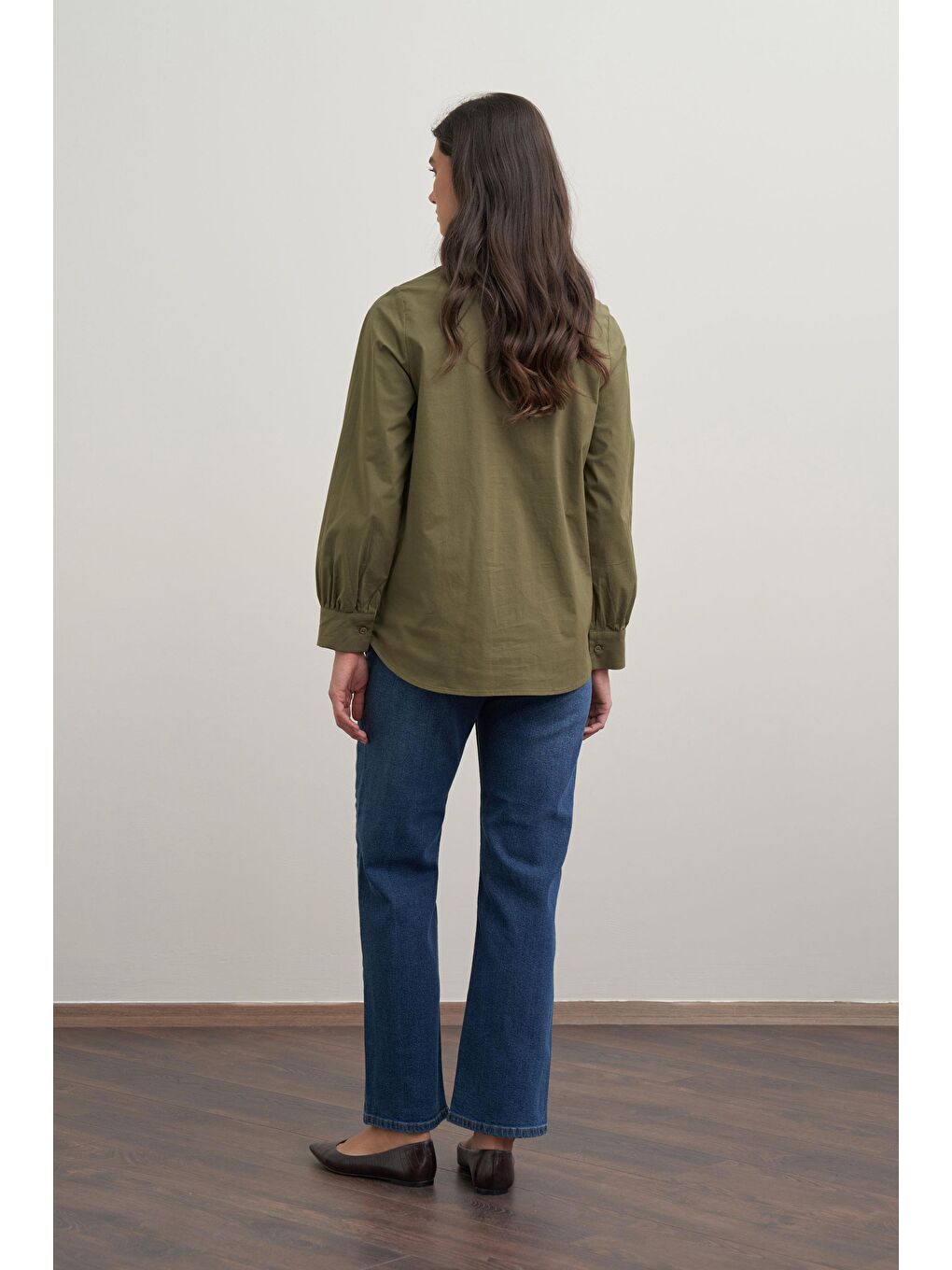 Haki-Fiyonk Yakalı Gömlek-3