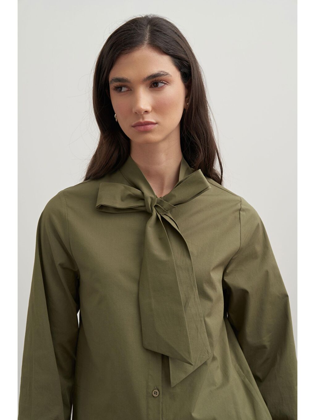 Haki-Fiyonk Yakalı Gömlek-5