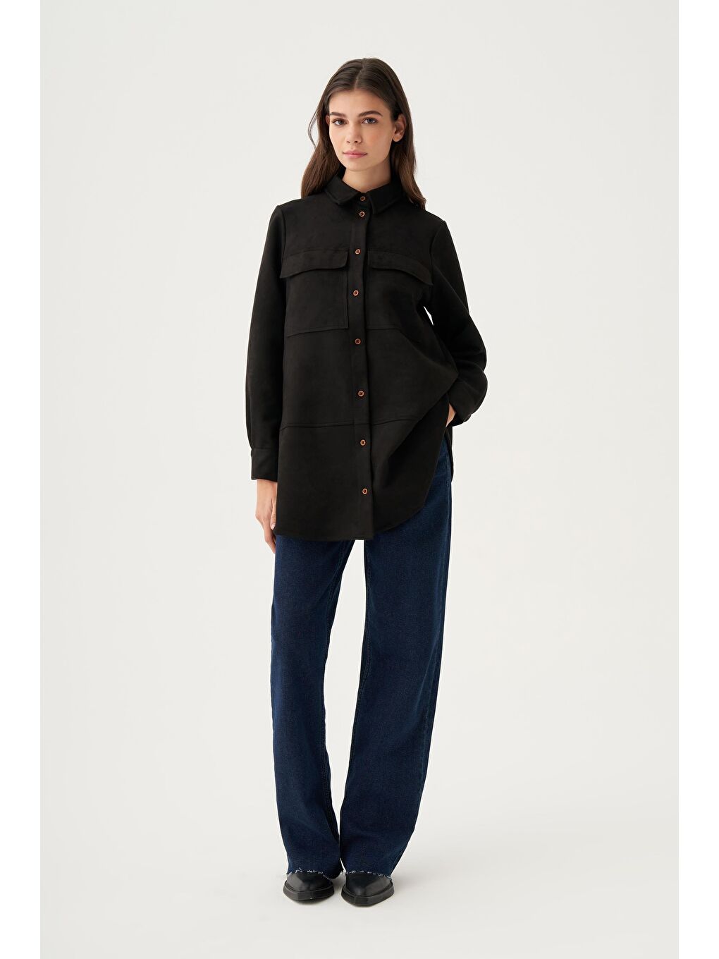 Siyah-Kapak Cepli Uzun Scuba Gömlek