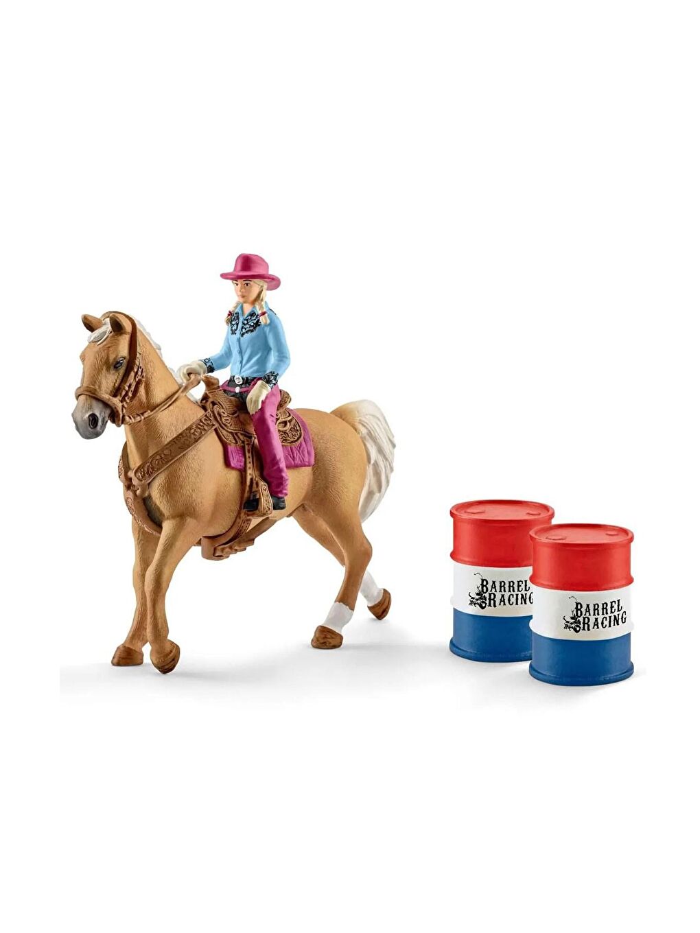 Schleich Beyaz-Renklibaskı Rodeo Yapan Kız Kovboy Oyun Seti