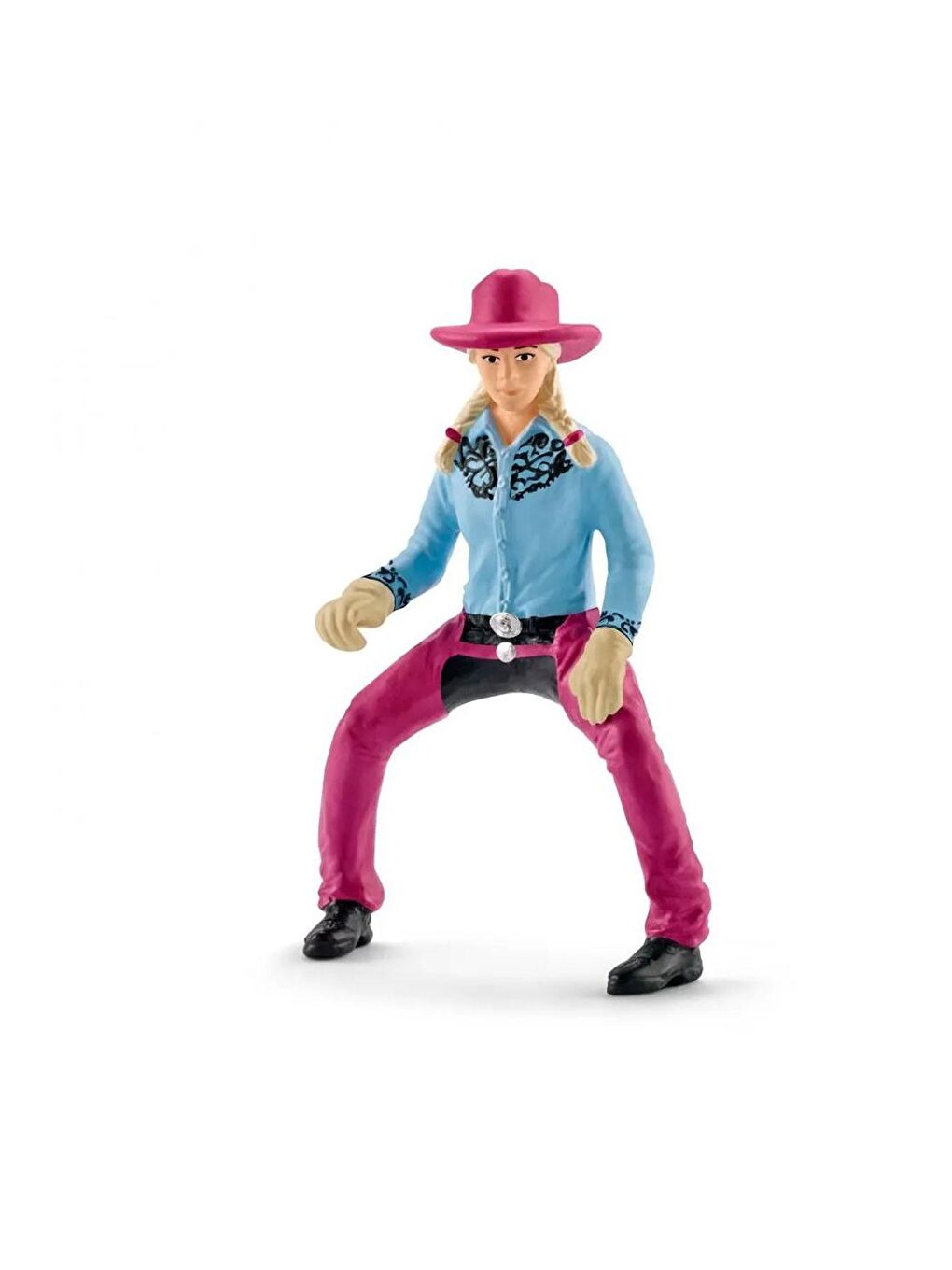 Schleich Beyaz-Renklibaskı Rodeo Yapan Kız Kovboy Oyun Seti - 1