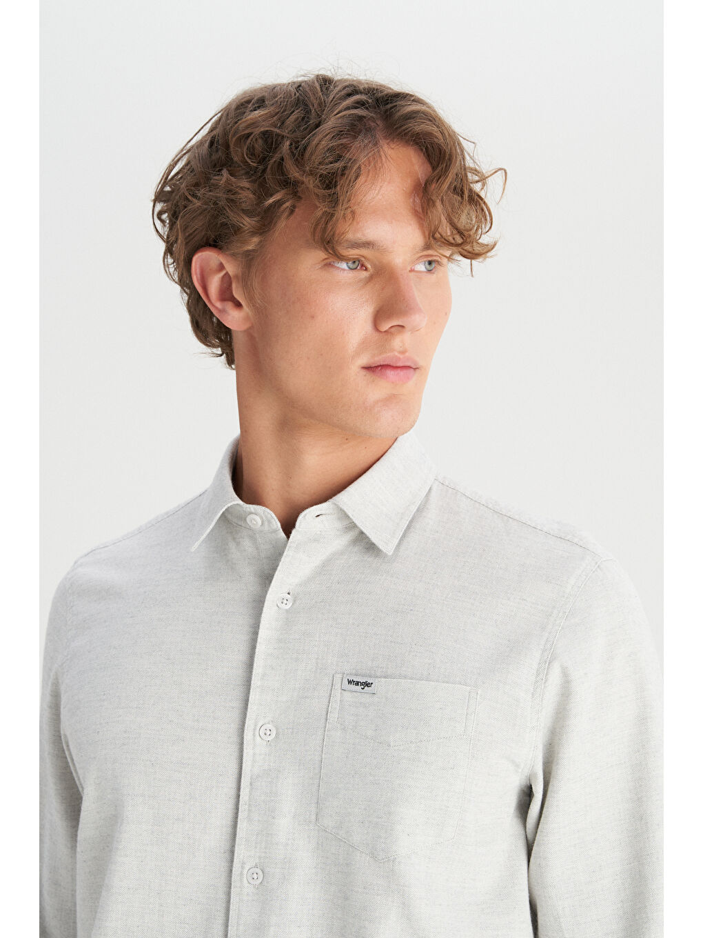 %100 Pamuk Regular Fit Normal Kesim Gri Gömlek-3