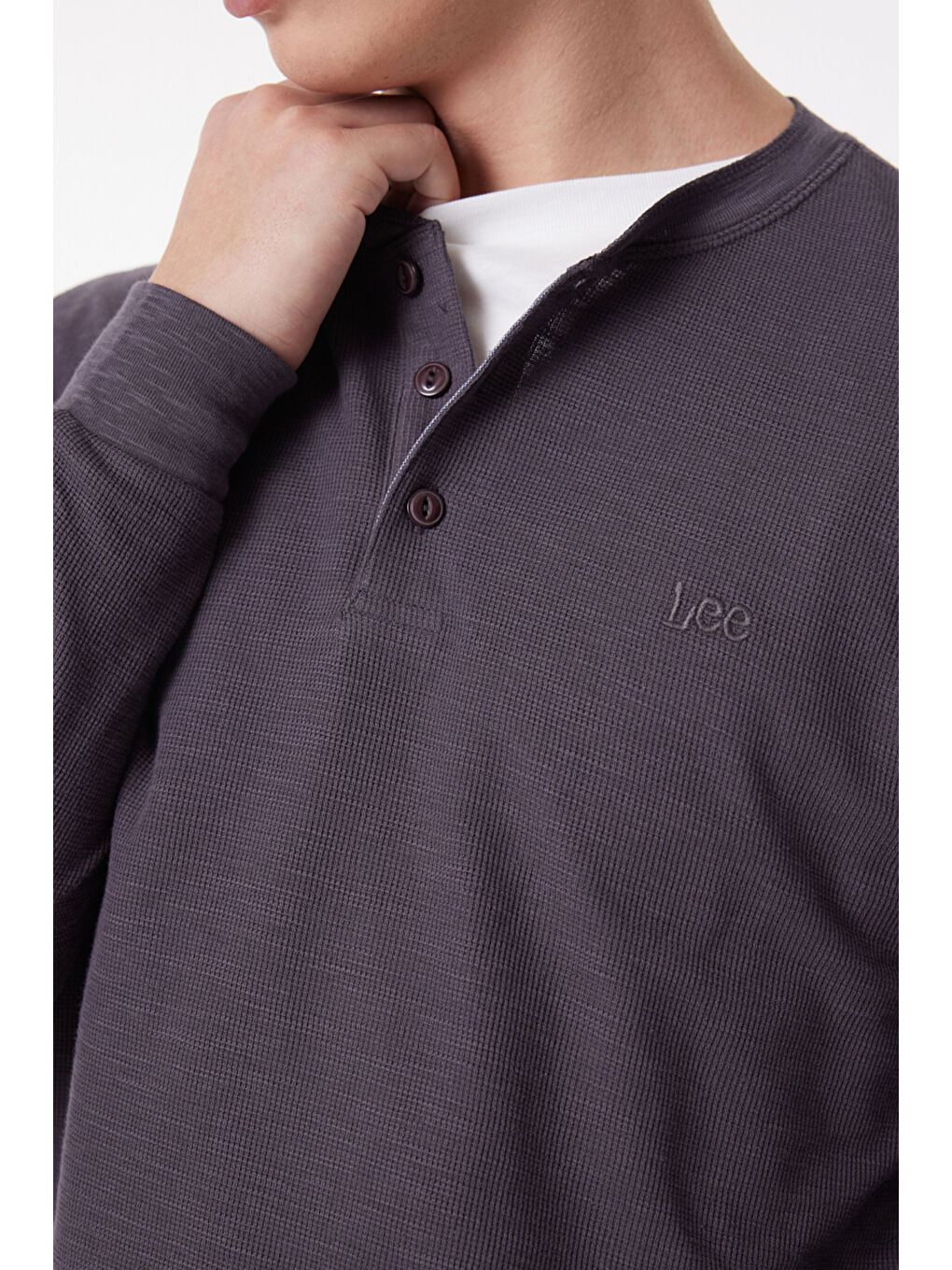 Regular Fit Normal Kesim %100 Pamuk Bisiklet Yaka Gri Tişört-3