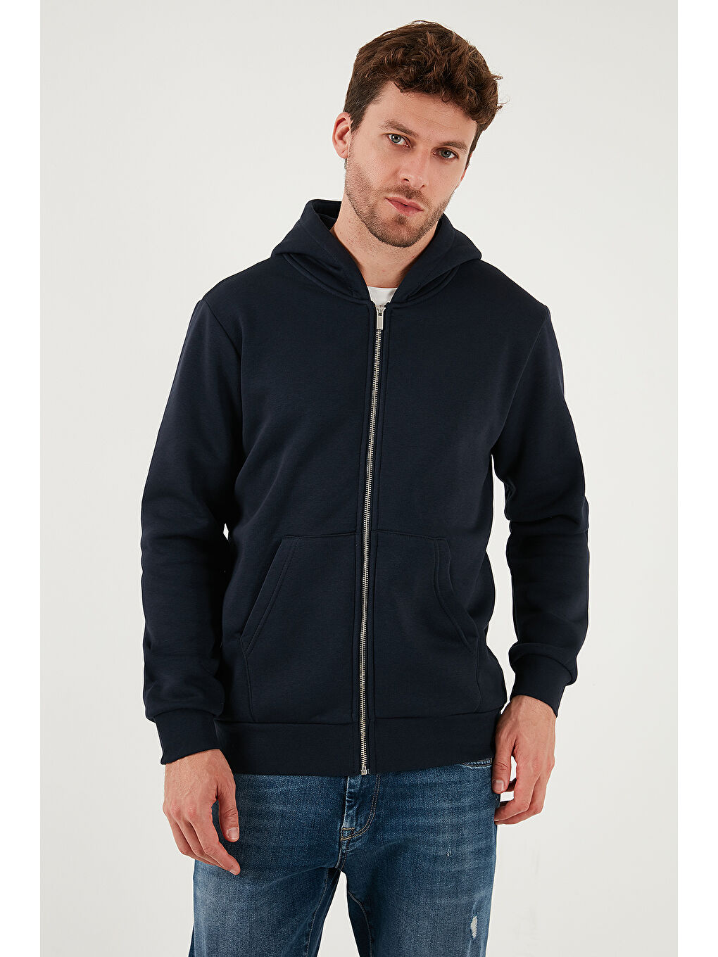 Lacivert Regular Fit Kapüşonlu Kışlık 2'li Paket Sweat 5905340S2-3