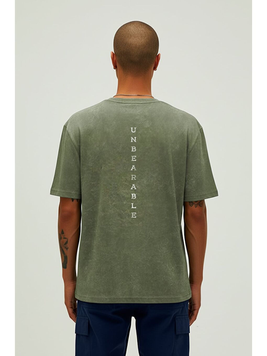 Unbearable  Soluk Yeşil Erkek Baskılı Tişört-1