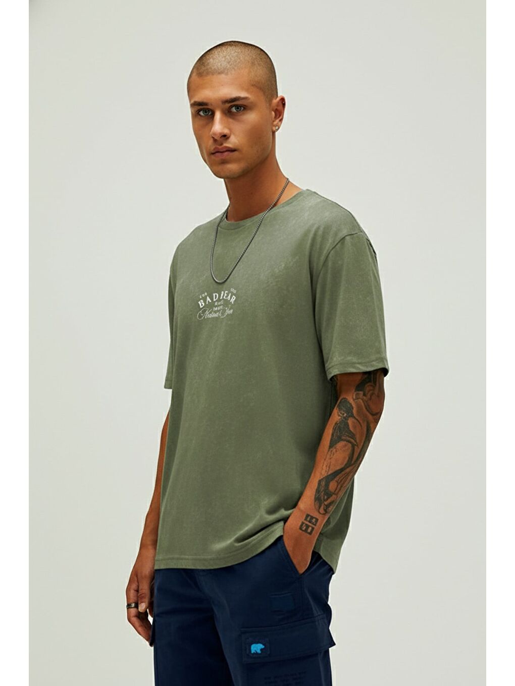 Unbearable  Soluk Yeşil Erkek Baskılı Tişört-2