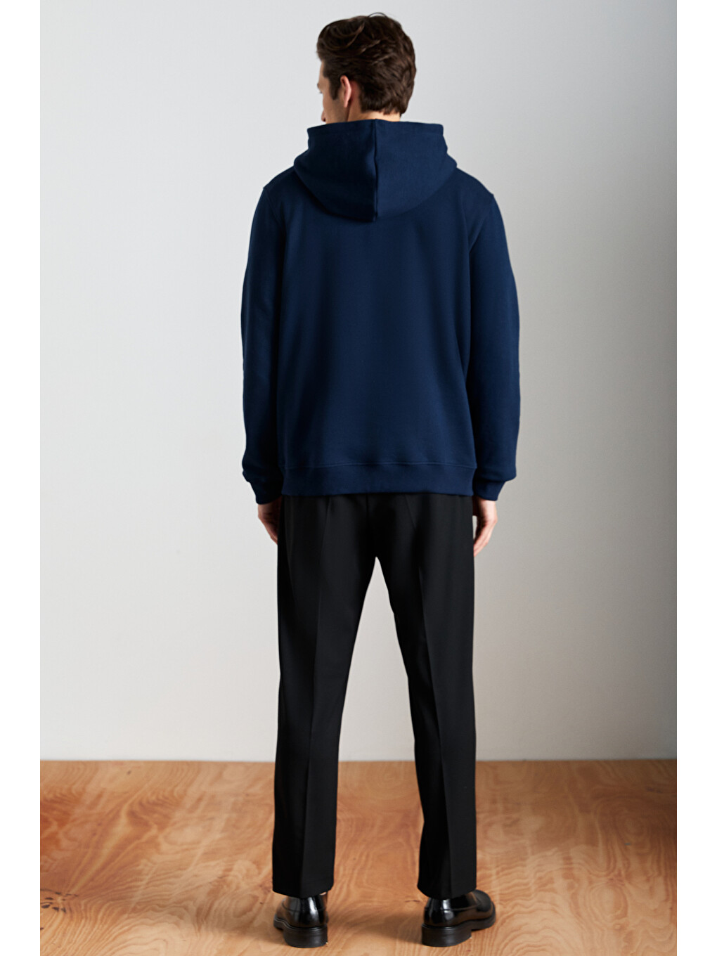 Cancelled Erkek Pamuk Kapüşonlu Fermuarlı Yaka Lacivert Sweatshirt-4