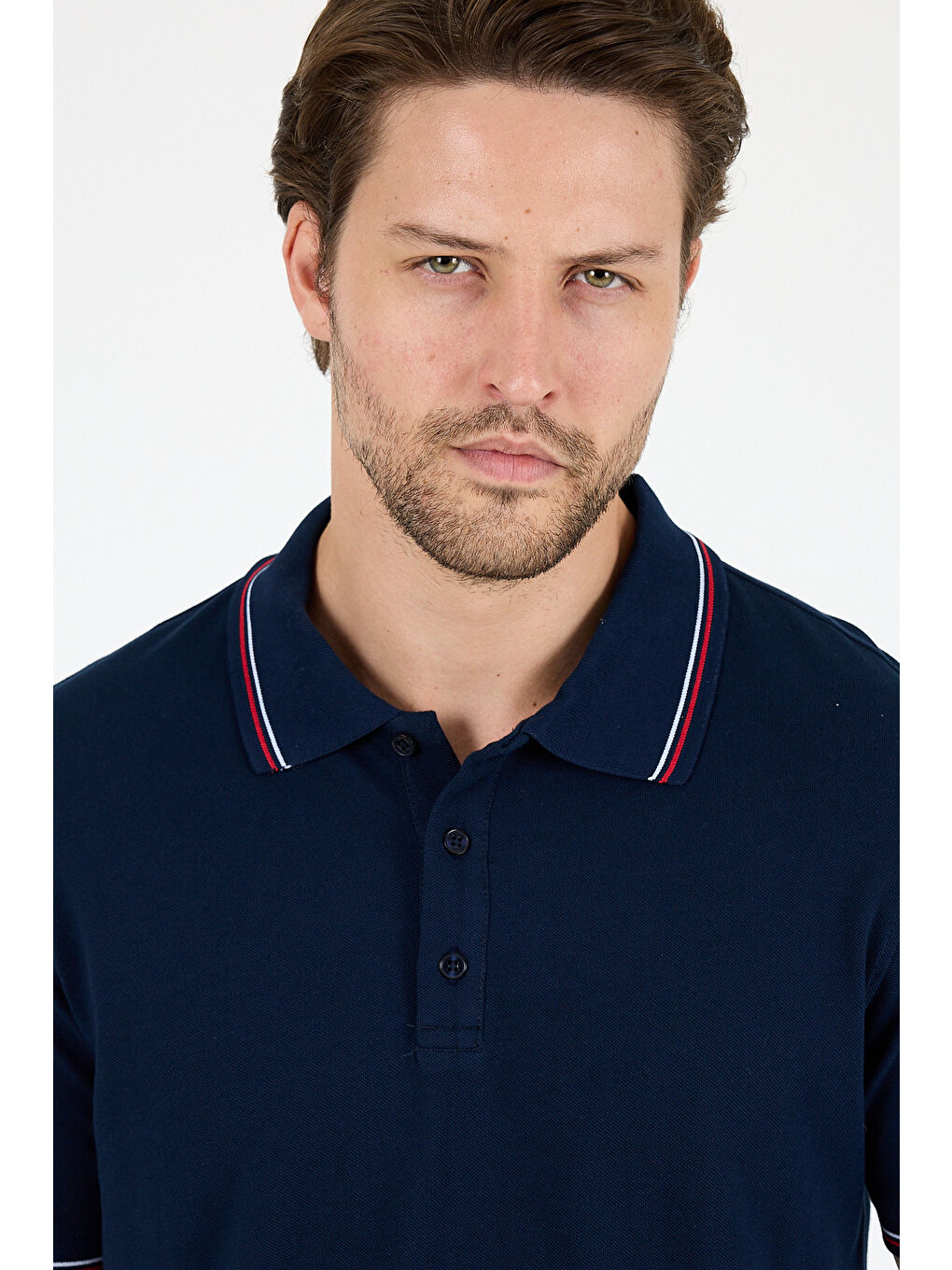 Lacivert Erkek Polo Yaka Kısa Kollu Tişört – %95 Pamuk %5 Elastan – Esnek, ve Rahat Erkek Tişört 0039-3