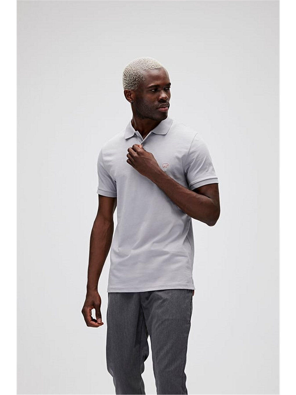 Rixon Beyaz Duman Polo Yaka Erkek Tişört-1