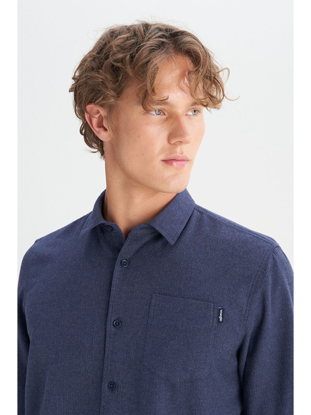 %100 Pamuk Regular Fit Normal Kesim Lacivert Gömlek-3